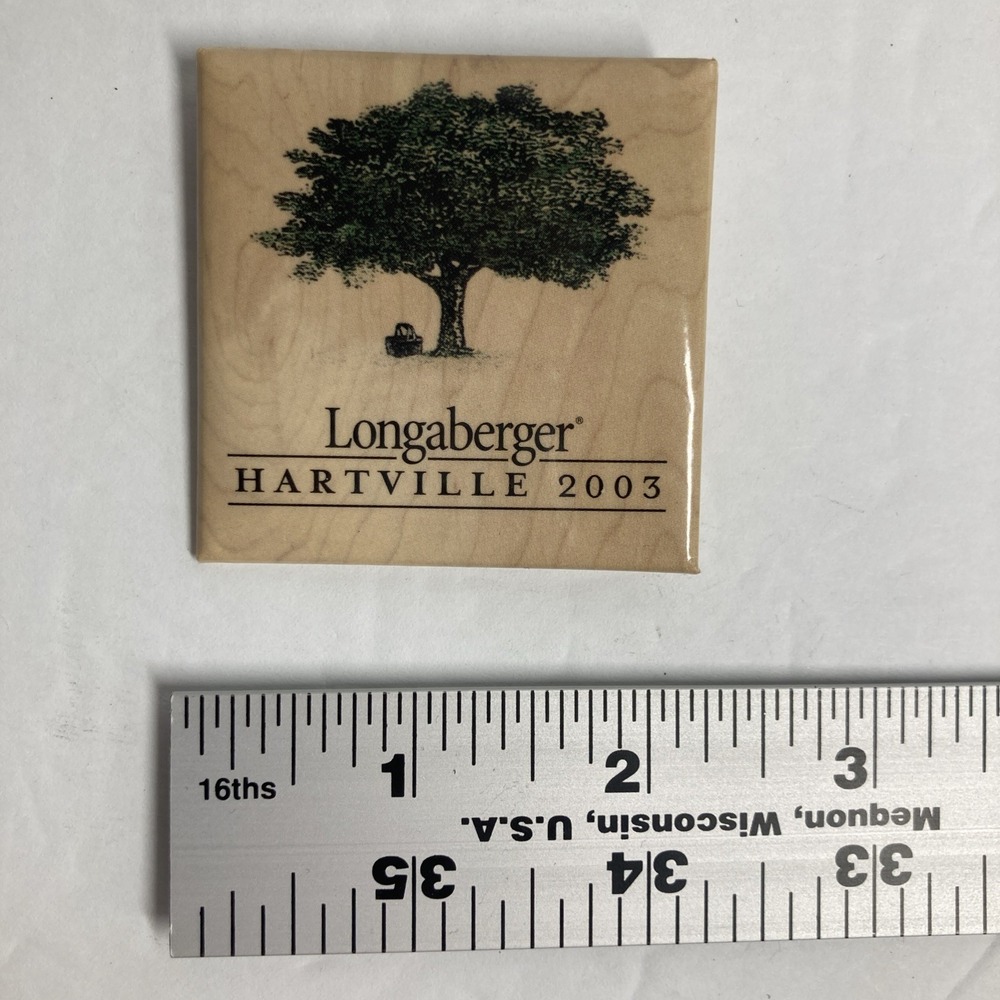 Vintage 2003 Ohio Hartville Longaberger Baskets Pin Lapel Brooch Tree w/Basket